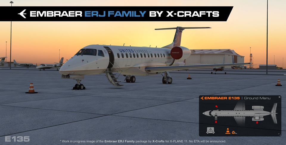 X-Crafts partagent des aperçus des Embraer E135, E140 et E145XR pour X-Plane 11