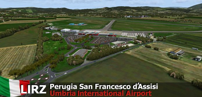 L'aéroport Pérouse-Sant'Egidio (LIRZ) par RFSceneryBuilding disponible