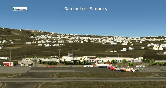 Logo Projets propose l’Île de Santorin pour X-Plane